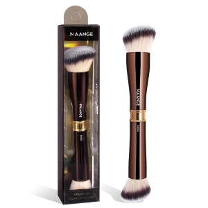 Custom Logo Aluminum Tube Synthetic Hair Angled Top Double Ended High Quality Single Makeup Foundation Brush Make up Brushes