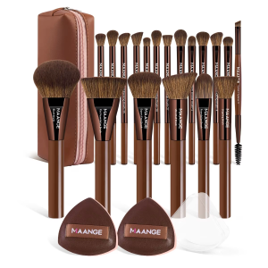 High Quality Custom Your Own Brand 19 Pcs Brushes Vegan Synthetic Hair Plastic Handle Foundation Makeup Brush Set