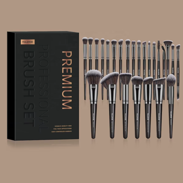 MAANGE Professional Makeup Brush Set High Quality 25 Pcs Fan Brushes with Concealer Wholesale Face Makeup Brush Kit