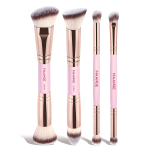 MAANGE 4pcs Fine Wooden Makeup Brushes Factory Directfoundation Concealer Blush Contouring Brushes Makeup Set