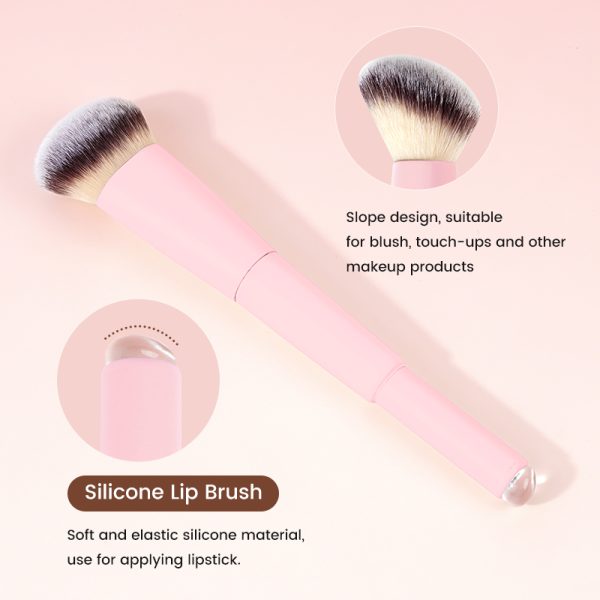 MAANGE Wholesale Custom OEM&ODM Double-ended Makeup Brush Loose Powder Blush Silicone Lip Brush Professional Makeup Brush