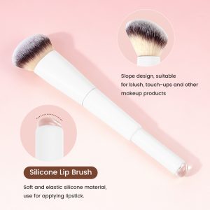 MAANGE New Arrival Custom OEM&ODM Double-ended Makeup Brush Loose Powder Blush Silicone Lip Brush Professional Makeup Brush - 图片 8