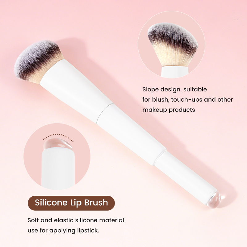 MAANGE New Arrival Custom OEM&ODM Double-ended Makeup Brush Loose Powder Blush Silicone Lip Brush Professional Makeup Brush - 图片 8