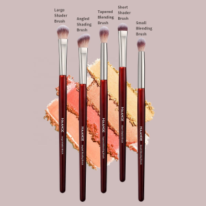 MAANGE Custom logo 5 Pcs Travel Makeup Brush Set High Luxury Red Eye Brush Sets with Paper Box