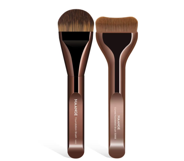 MAANGE Luxury 2PCs Flat Foundation Brush Set Private Label &OEM Streak-Free Liquid/BB Cream Makeup Tools Brush