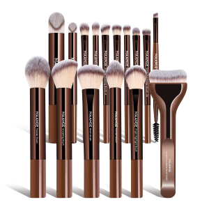 MAANGE Professional Wholesale 16pcs Private Label Lip Eye Face Brush Fish Tail Design Diamond Facial Makeup Brush Set