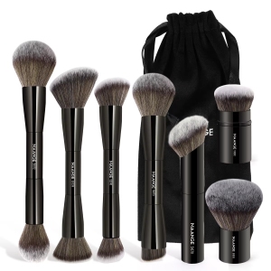 MAANGE High Quality 7-piece Makeup Brush Set Custom Natural Professional Beauty Brush Set with Brush Bag Makeup Brush Set