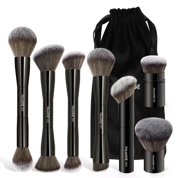 MAANGE High Quality 7-piece Makeup Brush Set Custom Natural Professional Beauty Brush Set with Brush Bag Makeup Brush Set