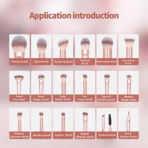 MAANGE Custom OEM&ODM Professional Makeup Set 18pcs Luxury Eyeliner Eyebrow Foundation Concealer Face Brushes Makeup Brush Set - 图片 5