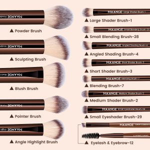 MAANGE Wholesale Professional 13pcs Makeup Brushes Foundation Blush Contouring Eyeshadow Brush Facial Cosmetics Brush Set - 图片 2