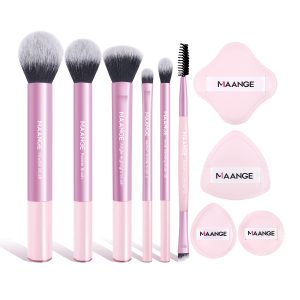 MAANGE Custom OEM&ODM 6PCS Makeup Brush Synthetic Hair 4pcs Powder Puff Customizable Facial Makeup Brush Set