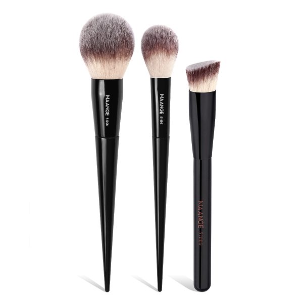 MAANGE 3pcs Professional Makeup Brushes Foundation Loose Powder Blush Highlighter BrushMakeup Brush Set