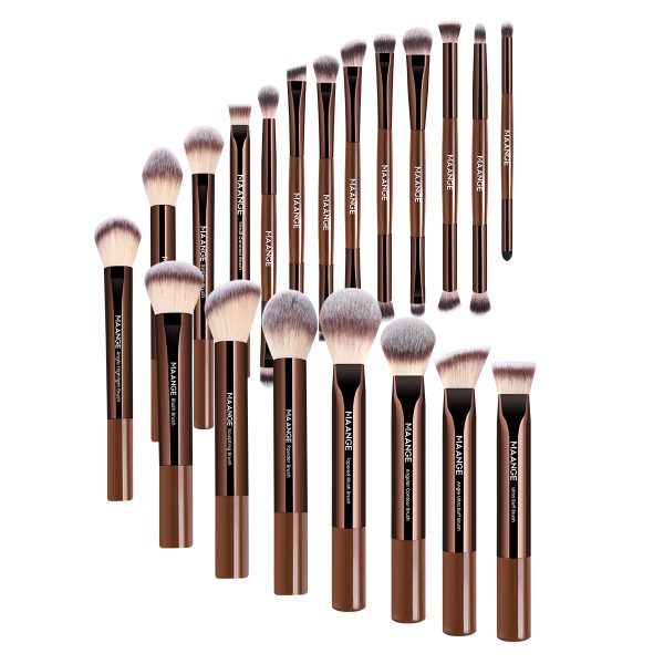 MAANGE New Design 20pcs Makeup Brushes Kits Cosmetic Black Private Label Foundation Blush Contouring Eyeshadow Makeup Brush Set
