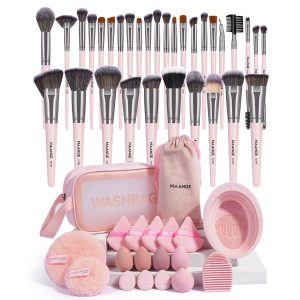 MAANGE Wholesale New Arrival Professional 32pcs Makeup Brushes Set 15pcs Powder Puff Makeup Bag Facial Makeup Brush Set
