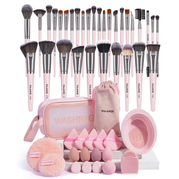 MAANGE Wholesale New Arrival Professional 32pcs Makeup Brushes Set 15pcs Powder Puff Makeup Bag Facial Makeup Brush Set