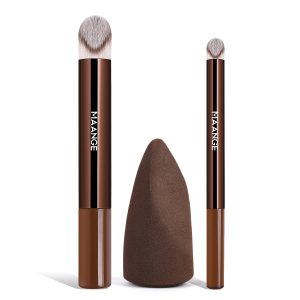 MAANGE Custom OEM&ODM 2PCs Makeup Brush Set Beauty Sponge Private Label Brightening Concealing Facial Makeup Tools Brush