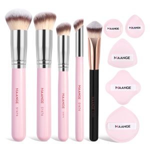 MAANGE Custom OEM&ODM 5PCS Makeup Brushes 5PCS Powder Puff Foundation Blush Loose Powder Facial Makeup Brush Set
