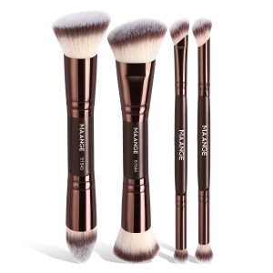 MAANGE 4pcs Double-headed Makeup Brush Foundation Brushes Blush Brush Concealer Professional Cosmetic Tools