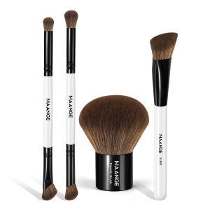 Maange Wholesale Professional 4pcs Makeup Brush Custom OEM&ODM Loose Powder Foundation Contouring Eyeshadow Makeup Brush Set