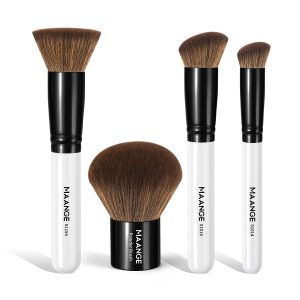 Maange Professional 4pcs Makeup Brush Set Custom OEM&ODM Logo Natural Wholesale Makeup Brushes Set Makeup Brush Kit
