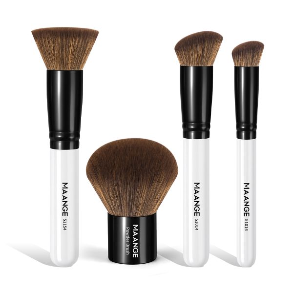 Maange Professional 4pcs Makeup Brush Set Custom OEM&ODM Logo Natural Wholesale Makeup Brushes Set Makeup Brush Kit