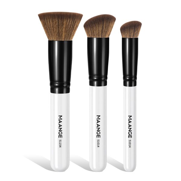 MAANGE Wholesale 3pcs Makeup Brush Custom OEM&ODM Foundation Brush Angled Concealer Brush Facial Makeup Brush