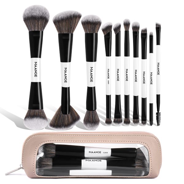MAANGE Custom logo 10PCS Professional Makeup Brushes Set Private Label Foundation Eyeshadow Brush Facial Makeup Brushes Set