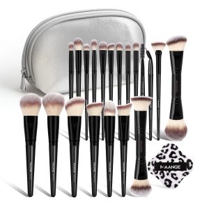 MAANGE New Arrival 20pcs Private Label Professional Makeup Brush 1pcs Powder Puff Luxury Face Makeup Brush Set