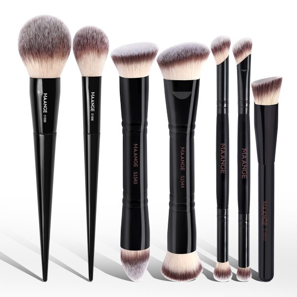 MAANGE 7pcs Synthetic Hair Makeup Brush Set Powder Brush Concealer Brush Customizable Facial Makeup Brush Set