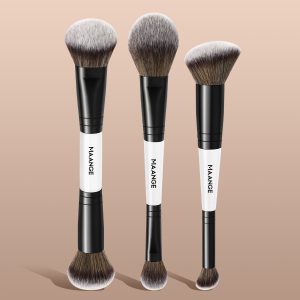 MAANGE Professionasl Custom OEM&ODM 3pcs Double End Makeup Brushes Facial Professional Makeup Brush Set - 图片 7