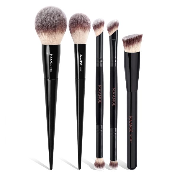 MAANGE 5PCS Synthetic Hair Professional Makeup Brushes Multi-Functional Angled Customizable OEM&ODM Facial Makeup Brush Set