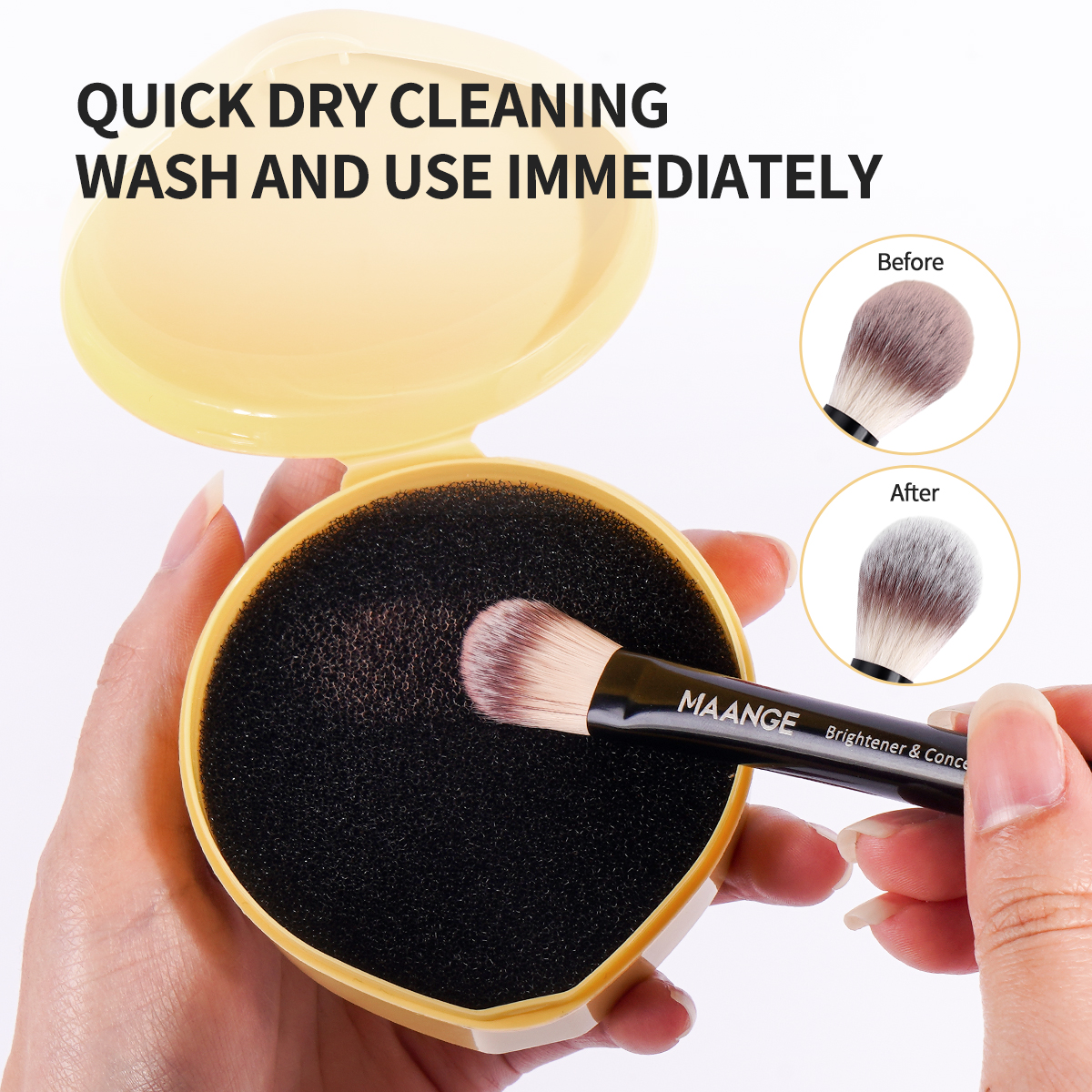 MAANGE 5PCS Wholesale Price High-quality Cosmetic Brush champagne Concealer Eye Shadow Facial Makeup Brush Set - 图片 6