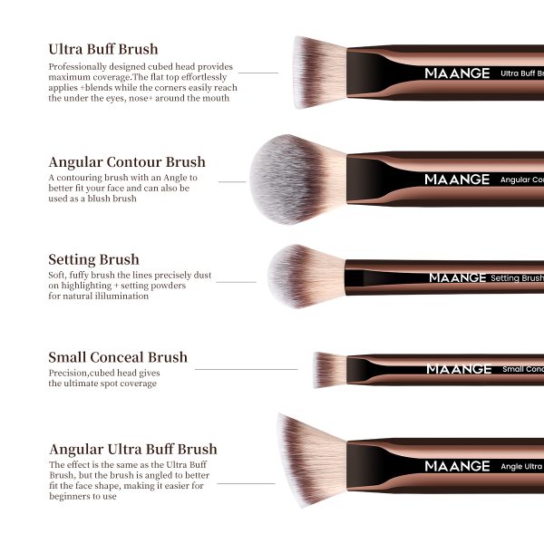MAANGE Professional 5PCS Makeup Brush Set Foundation Eyes Makeup Brushes Professional Makeup Brush Set