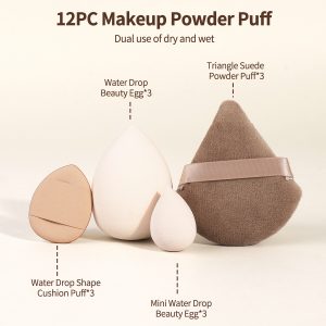MAANGE Wholesale Professional 7pcs Makeup Brush Set 12pcs Powder Puff Eyeshadow Brushes and Face Makeup Brushes - 图片 7