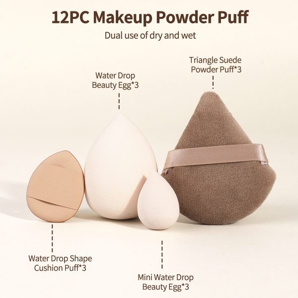 MAANGE Wholesale Professional 7pcs Makeup Brush Set 12pcs Powder Puff Eyeshadow Brushes and Face Makeup Brushes