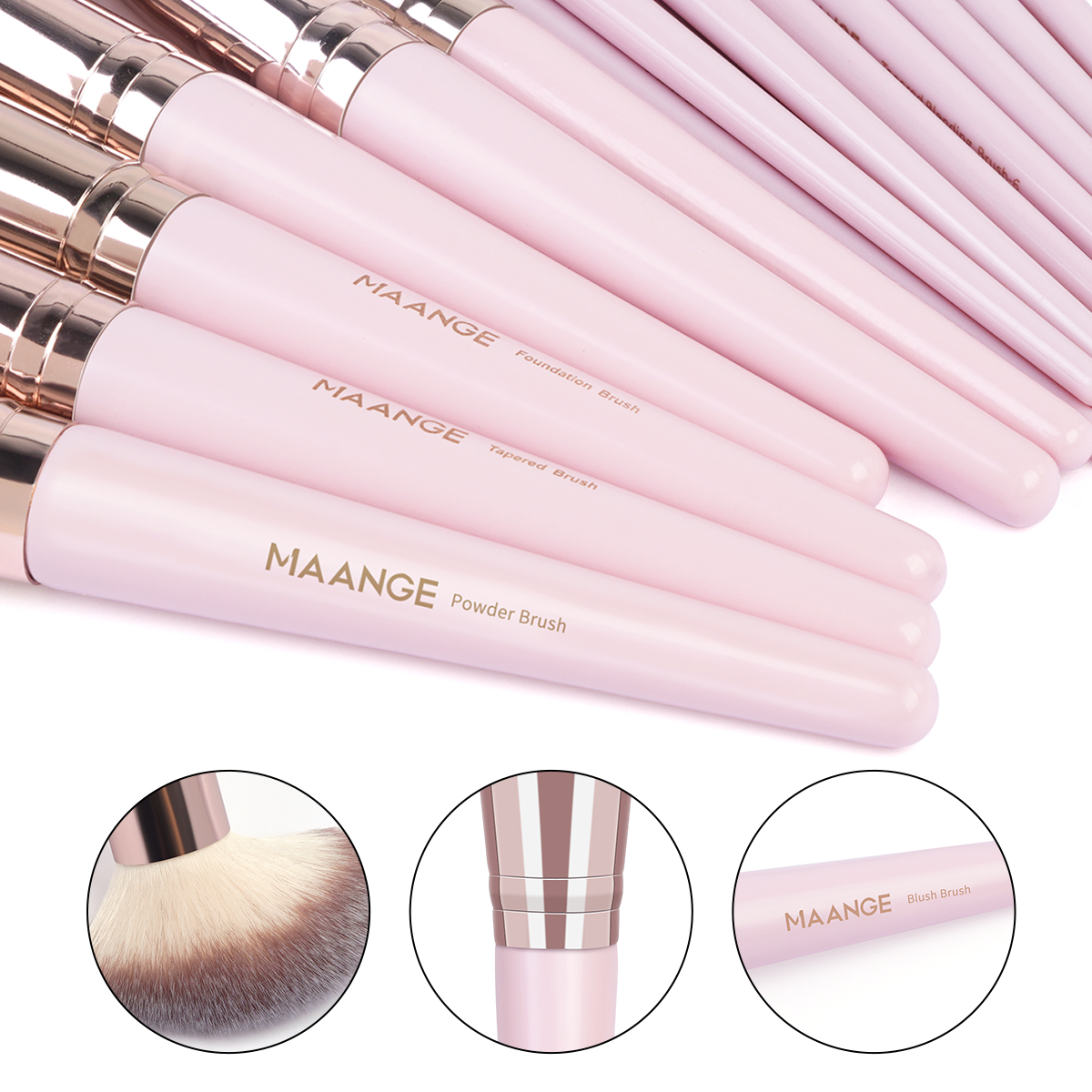 MAANGE New Design 20pcs Makeup Brushes Kits Cosmetic Private Label Foundation Blush Contouring Eyeshadow Brush Makeup Brush Set - 图片 4