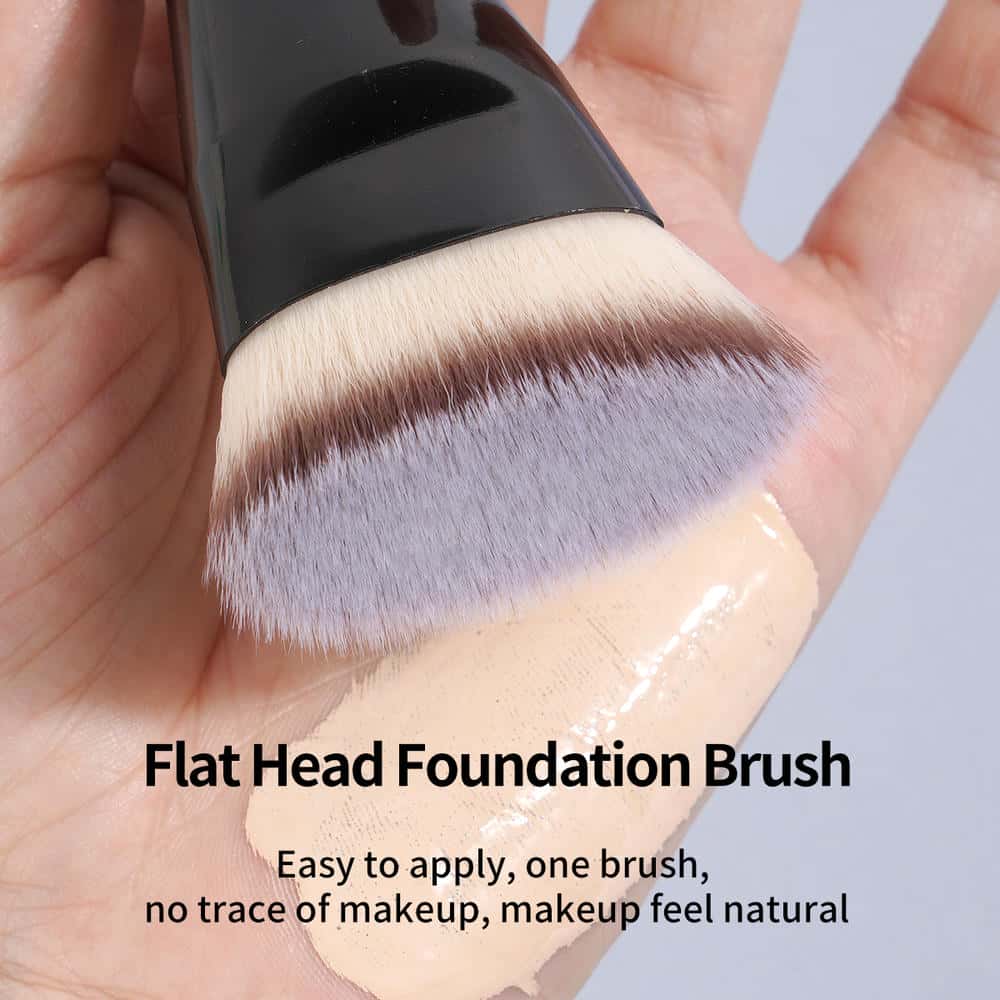 MAANGE 2pcs Concealer Brush Best Foundation Brushes Liquid Custom logo Rivate Label Black Makeup Brush Set - 图片 2