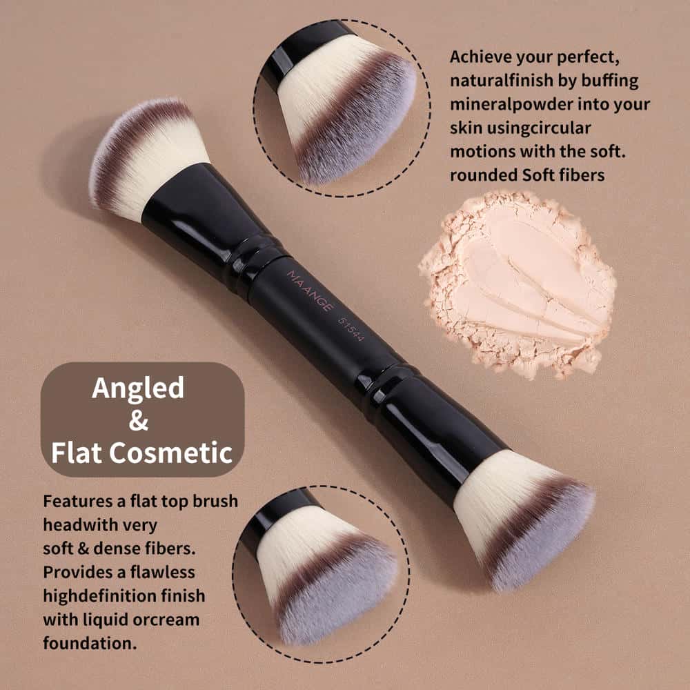 MAANGE Wholesale Custom Logo 4pcs Double Ended Foundation Makeup Brushes Private Label Professional Makeup Brush Set - 图片 7