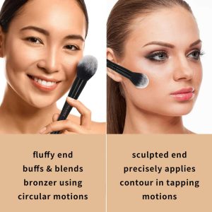 MAANGE 2pcs Makeup Brush Set Customized logo OEM&ODM Foundation Loose Powder Blush Highlighter Brush Facial Makeup Brush Kit - 图片 6