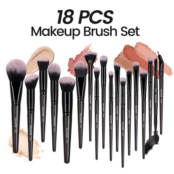 MAANGE New Arrival Professional Makeup Set 18pcs Luxury Faundation Eyeliner Eyebrow Concealer Face Brushes Makeup Brush Set