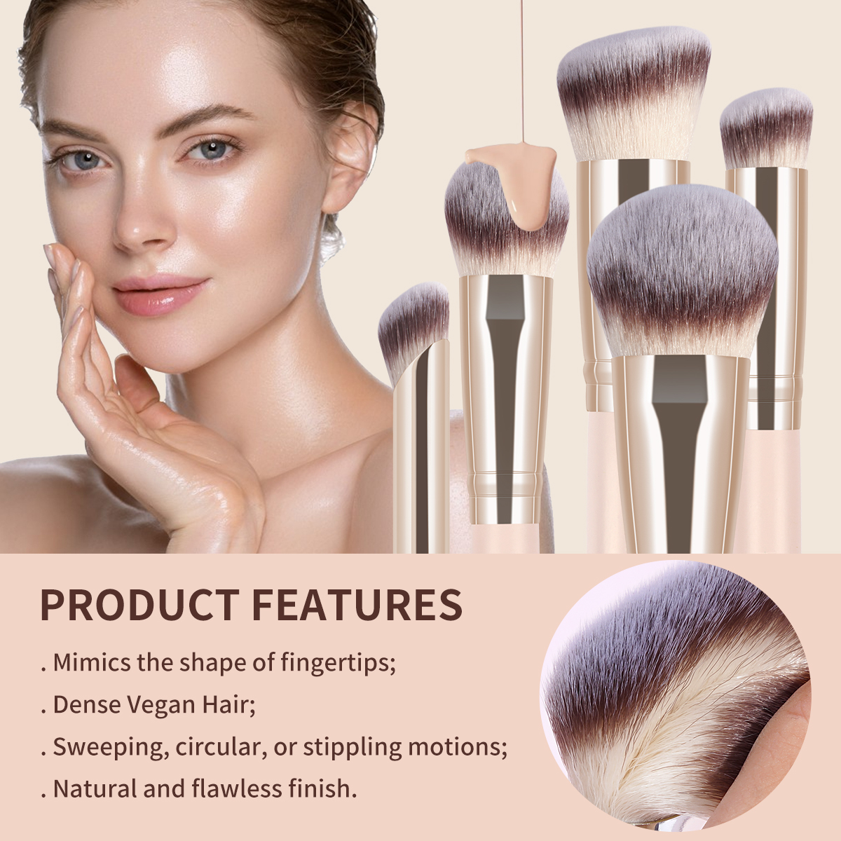 MAANGE Custom OEM&ODM 11pcs Professional Makeup Brush Kit Facial Makeup Brushes Private Label Professional Makeup Brush Kit - 图片 2