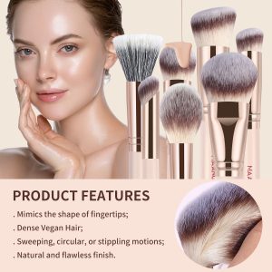 MAANGE Custom Logo Luxury 7pcs Professional Makeup Brushes Foundation Eyeshadow Brush Loose Powder Highlighter Makeup Brush Set - 图片 2