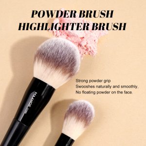 MAANGE 3pcs Professional Makeup Brushes Foundation Loose Powder Blush Highlighter BrushMakeup Brush Set - 图片 3
