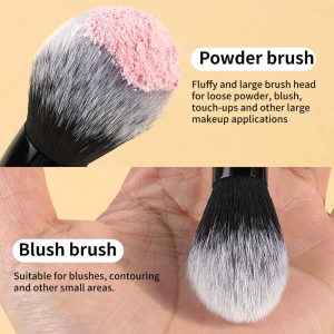 MAANGE 2pcs Makeup Brush Set Customized logo OEM&ODM Foundation Loose Powder Blush Highlighter Brush Facial Makeup Brush Kit - 图片 2
