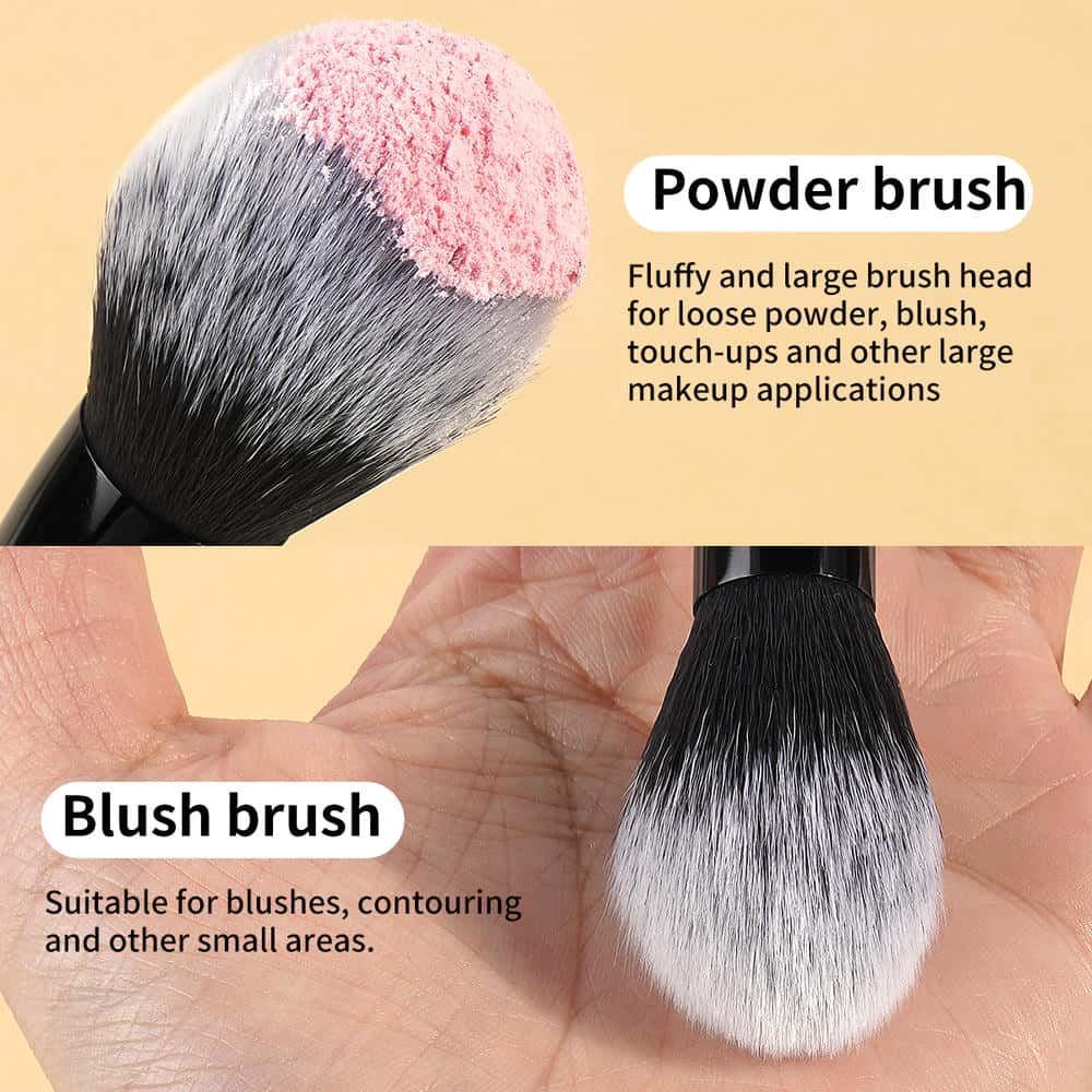 MAANGE 2pcs Makeup Brush Set Customized logo OEM&ODM Foundation Loose Powder Blush Highlighter Brush Facial Makeup Brush Kit - 图片 2