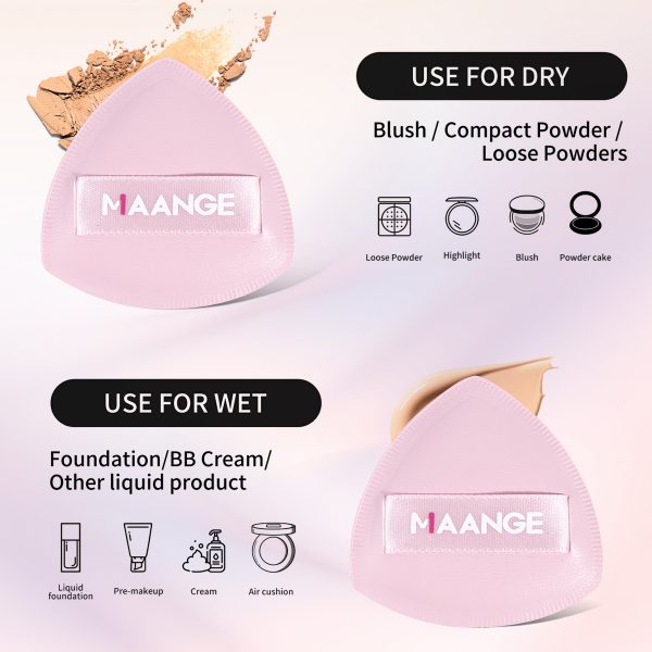Maange Professional 4pcs Makeup Brush 2pcs Powder Puff Foundation Blush Loose Powder Wholesale Custom OEM&OEM Makeup Brushes Set