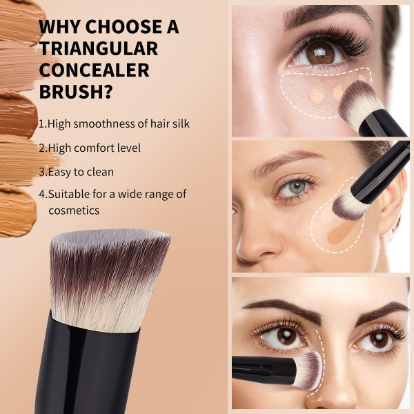 MAANGE 3pcs Professional Makeup Brushes Foundation Loose Powder Blush Highlighter BrushMakeup Brush Set