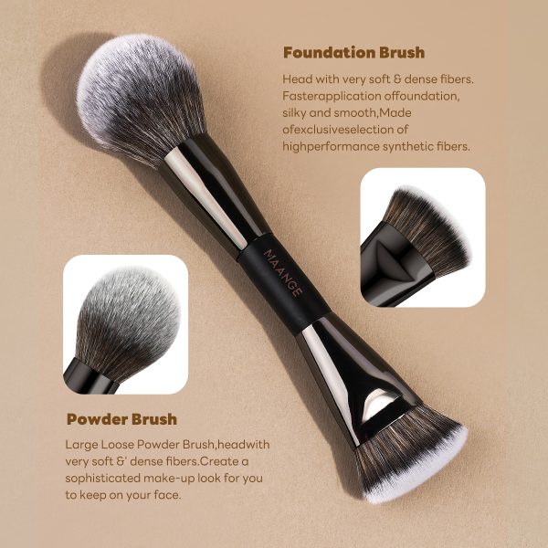 MAANGE Professional 17pcs Brush Set Premium Synthetic Foundation Concealer Eyeshadow Travelling or Daily Application Makeup Set