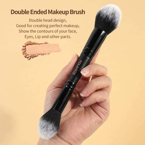 MAANGE 2pcs Makeup Brush Set Customized logo OEM&ODM Foundation Loose Powder Blush Highlighter Brush Facial Makeup Brush Kit