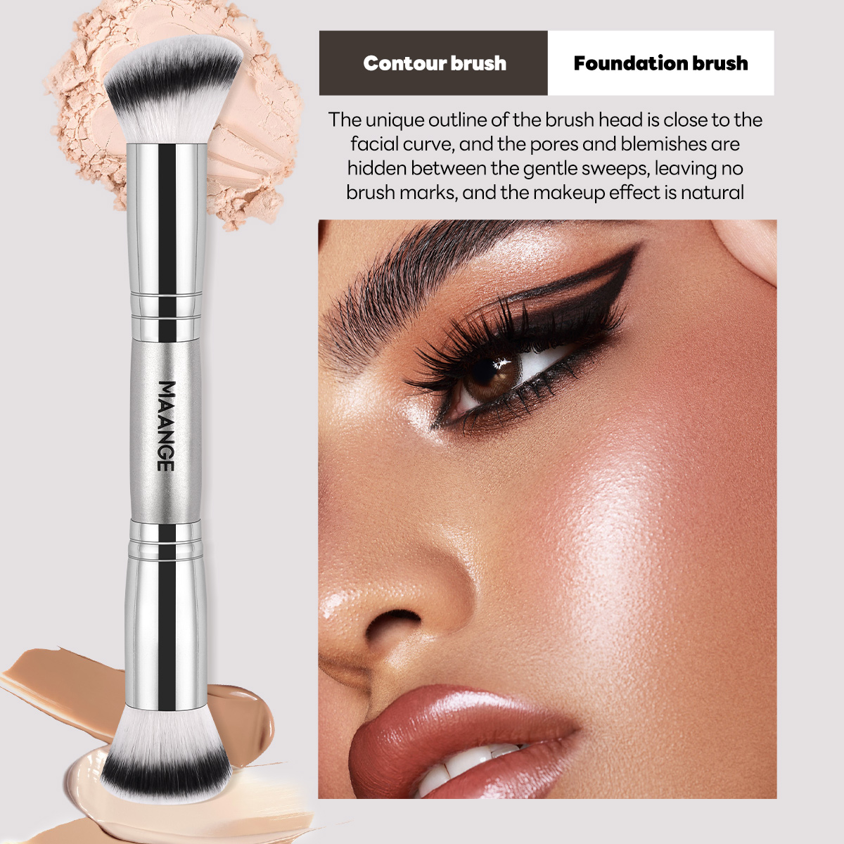 MAANGE Professional Makeup Set 18pcs Powder Puff 2 Eyeliner Eyebrow Foundation Concealer Face Brushes Makeup Brush - 图片 5